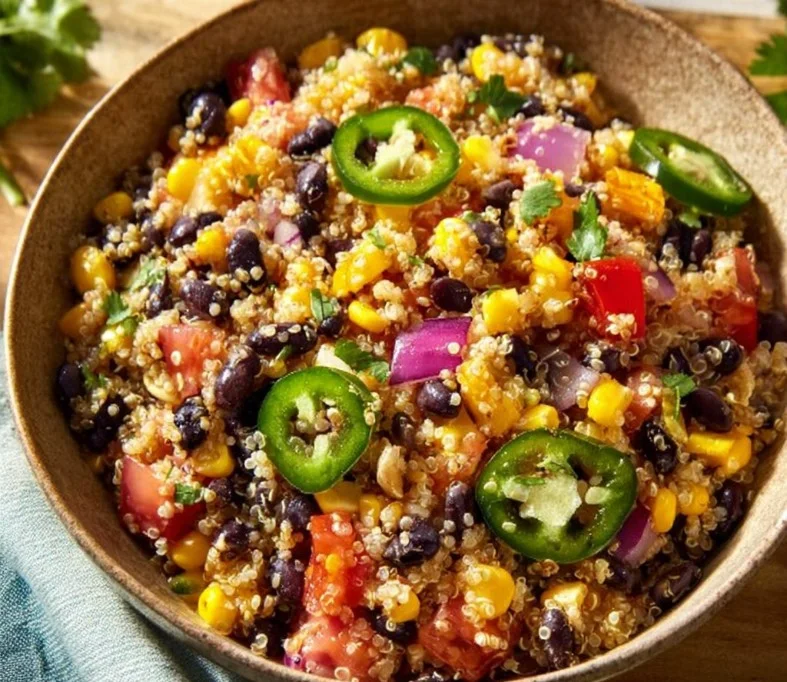 Mango Quinoa Salad Party 6 Delicious Mango Quinoa Salad served in a bowl, perfect for a summer party.
