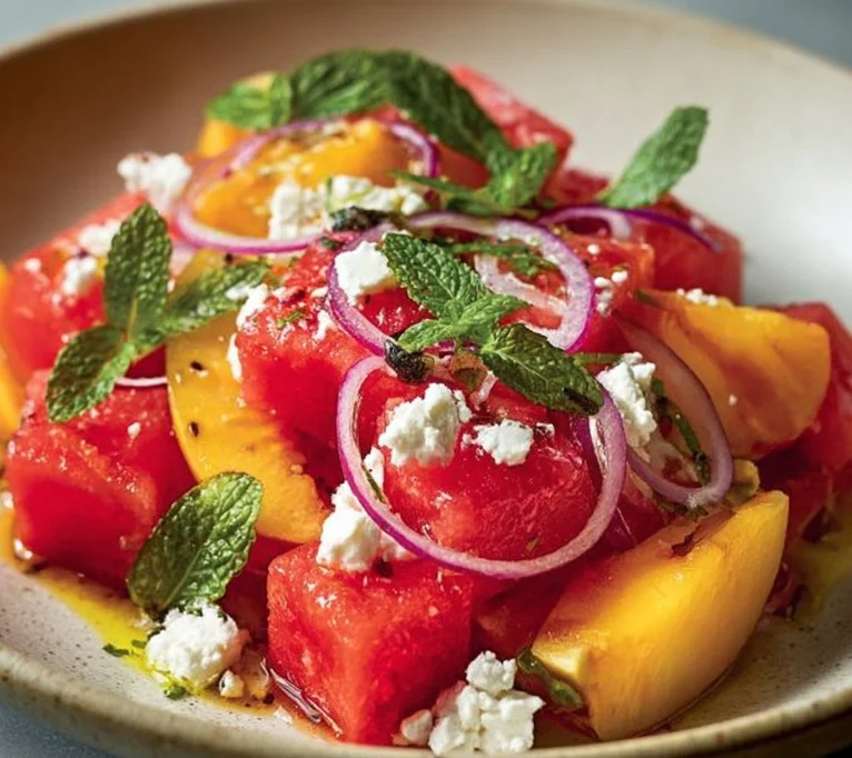 Peach Watermelon Salad