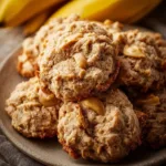 Delicious Peanut Butter Banana Cookies freshly baked on a cooling rack