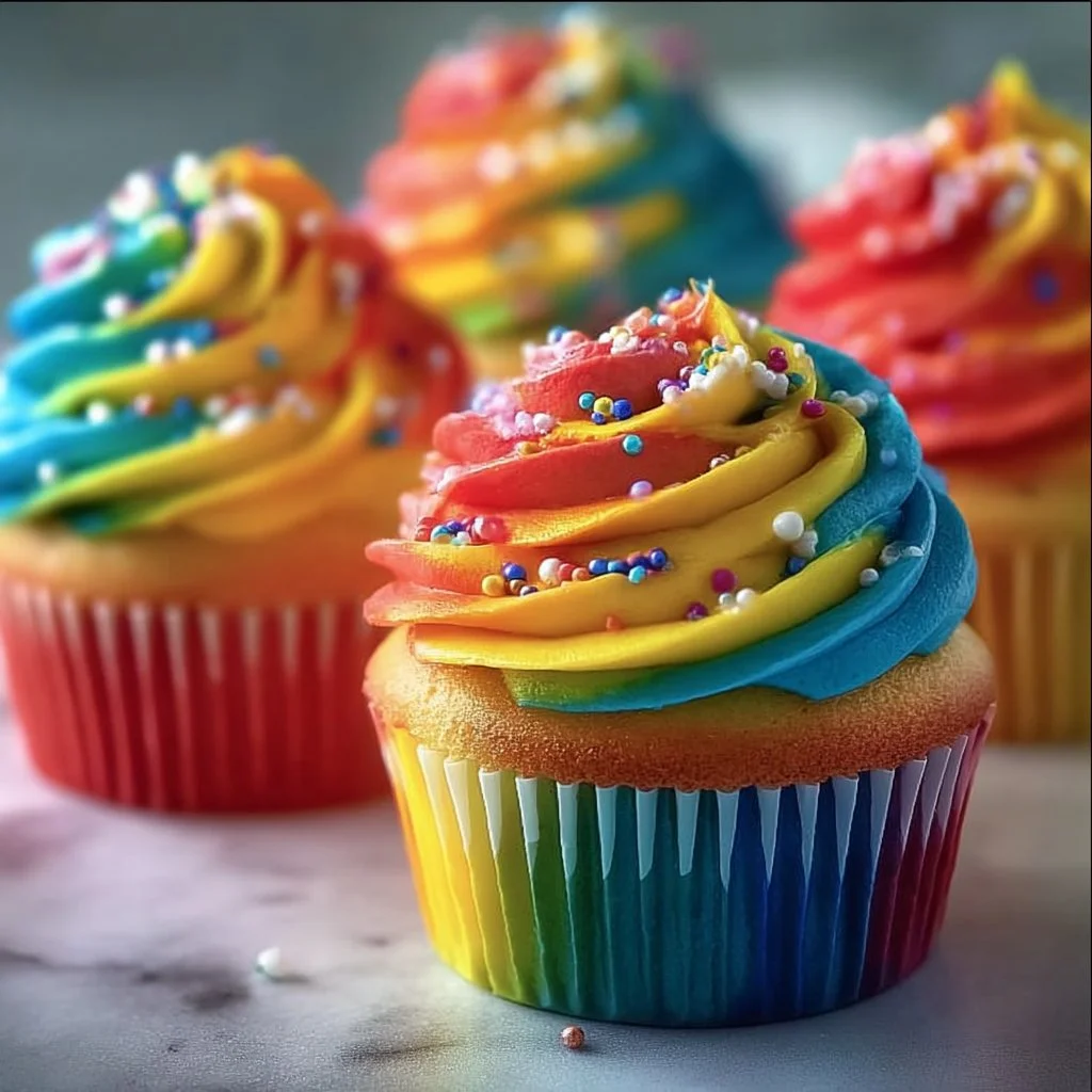 Rainbow Cupcakes 6 Rainbow Cupcakes