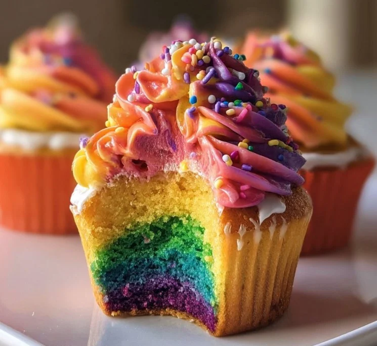 Rainbow Cupcakes 7 Rainbow Cupcakes